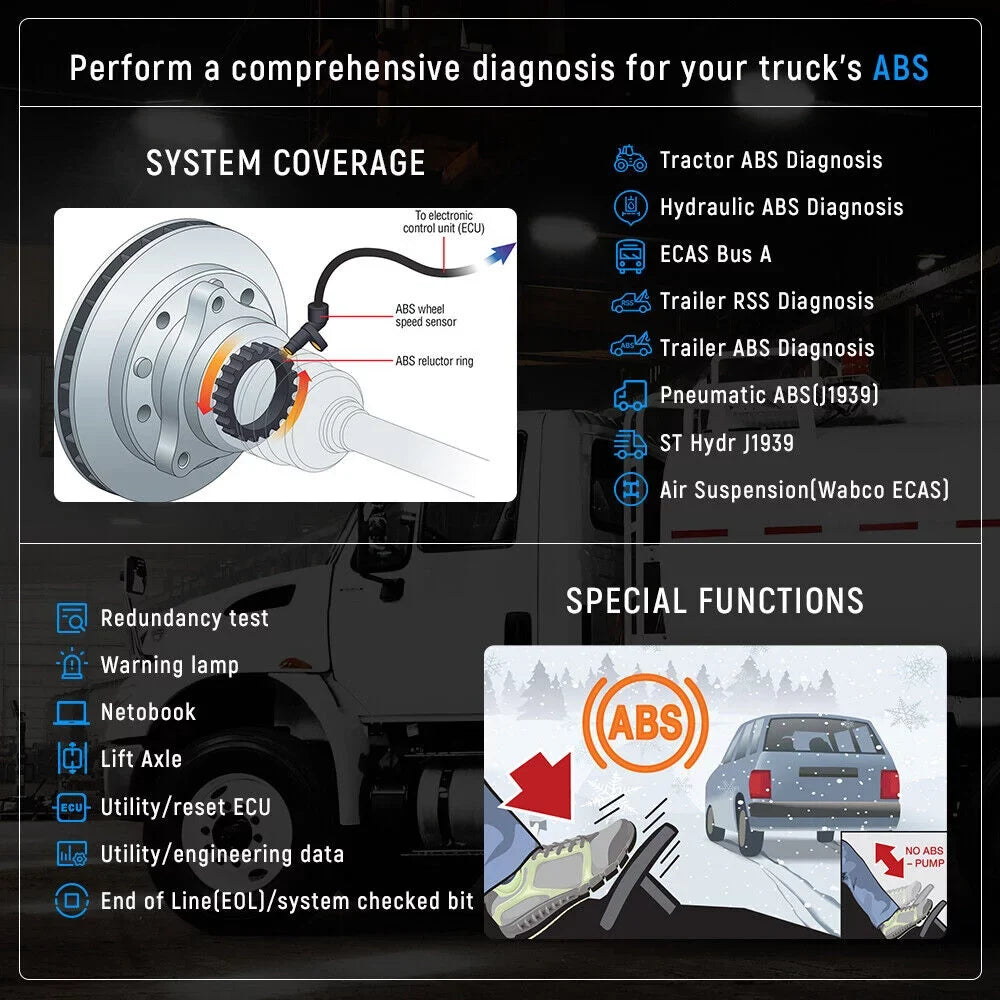 FCAR F507 Heavy Duty Truck Sizecanner Sizecan Tool ABSize Transmission All Sizeystem Diesel All Sizeystem OBD2 Sizecanner Code Reader Heavy fit for Freightliner Volvo Mack