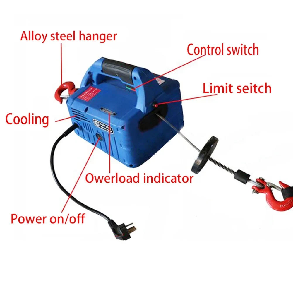 INTSizeUPERMAI Portable Electric Winch Hoist with Remote Control