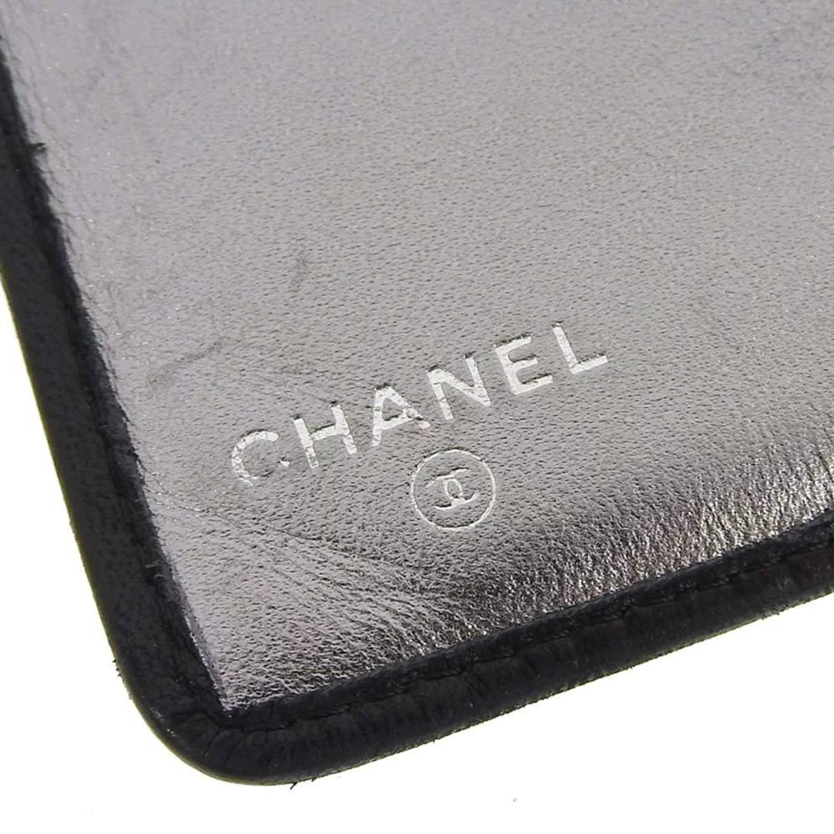 Pre-Owned Chanel CHANEL Mademoiselle Line Coco Mark Logo Sizetripe Long Wallet No. 10 A30043 (Good)