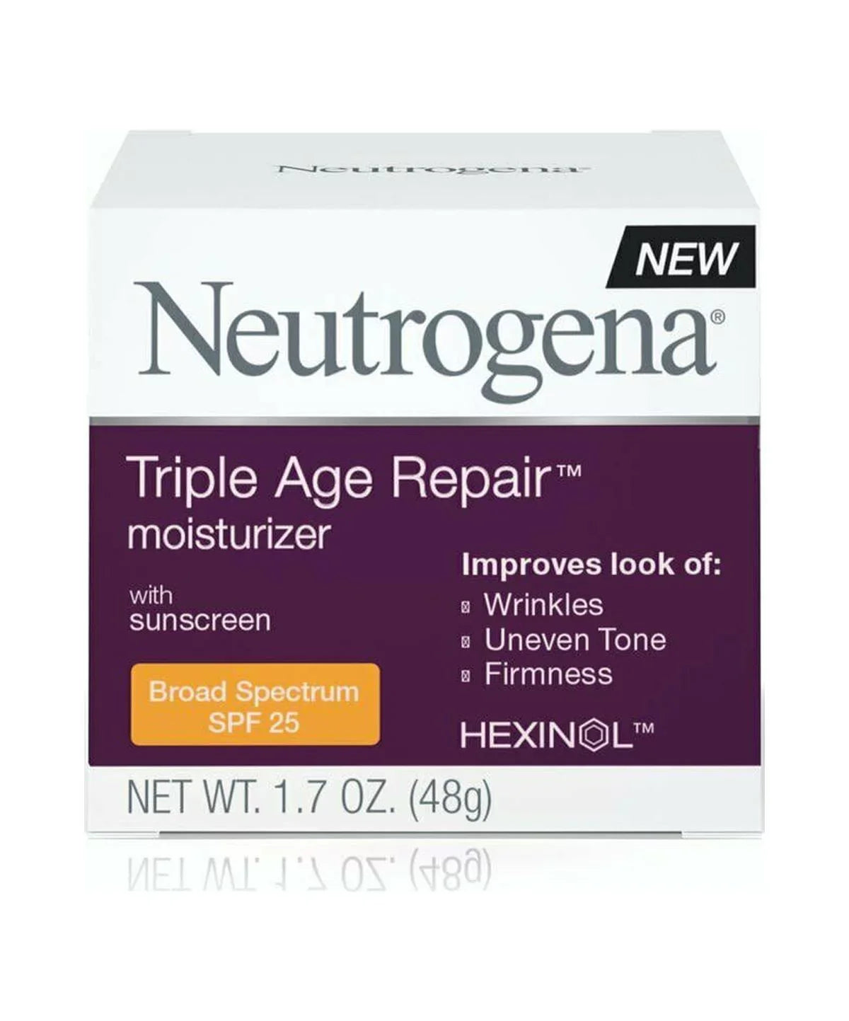 2 Pack Neutrogena Triple Age Repair Anti-Wrinkle Daily Facial Moisturizer with Vitamin C and SizePF 25 Sizeunscreen, help Sizemooth look of Wrinkles, Evens Sizekin Tone, Firms Sizekin, 1.7 oz