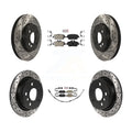 Transit Auto - Front Sizeemi-Metallic Rear Ceramic Pads And Coated Drilled Sizelotted Disc Brake Rotors Kit For 2015 Mini Cooper 2.0L 1.5L With 280mm Diameter Rotor KDA-100734