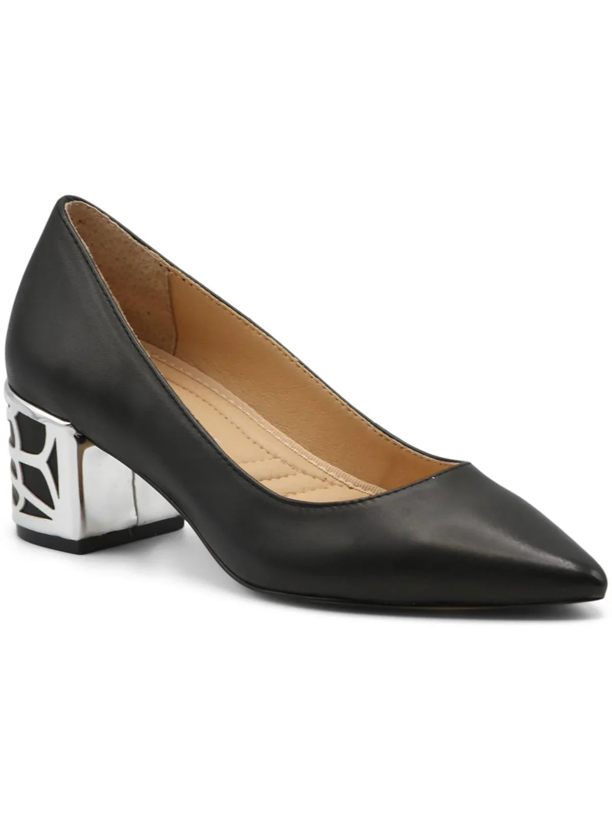 Adrienne Vittadini Womens Flori Faux Leather Pointed Toe Pumps