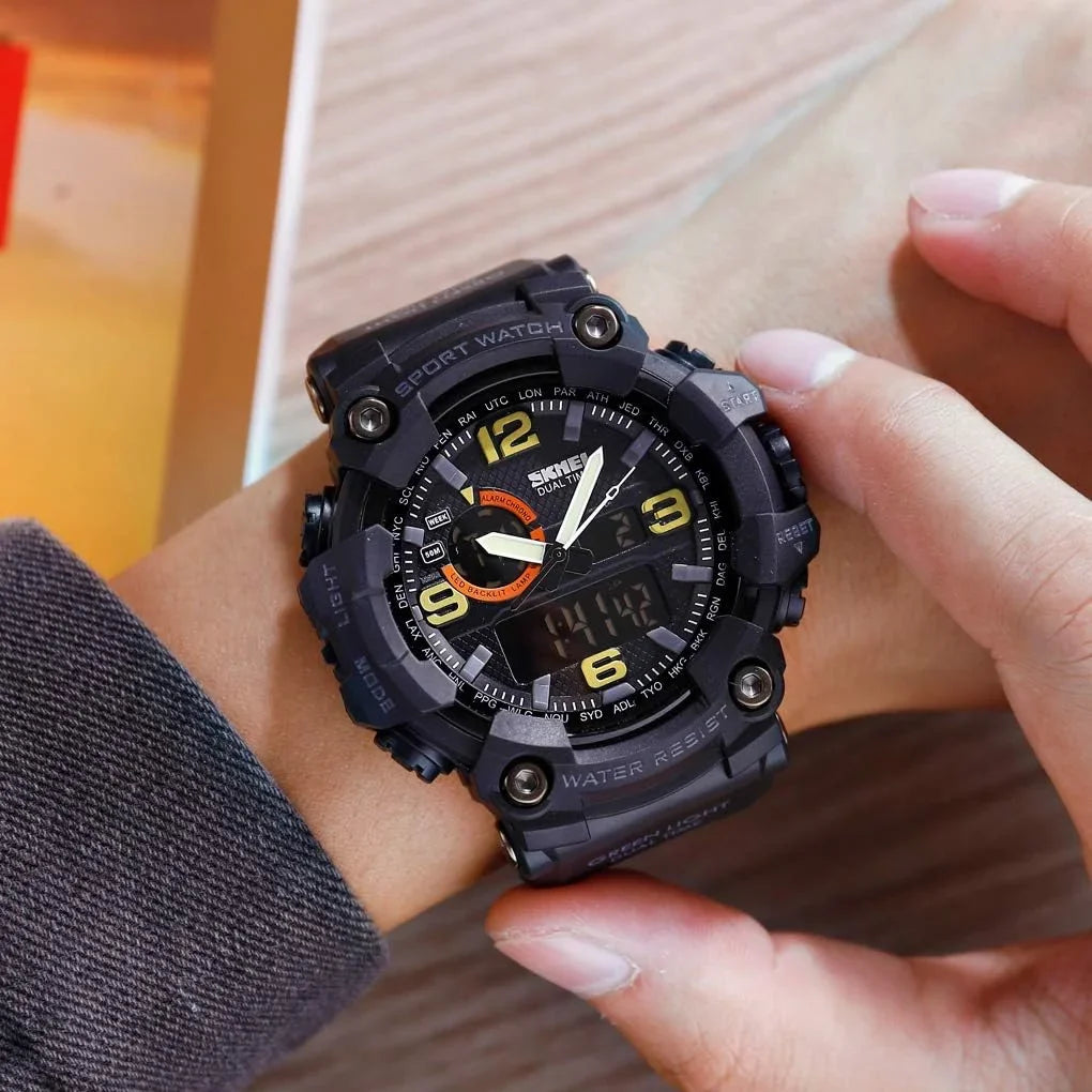 Gosasa Men's Watches Multi Function Military Size-Sizehock Sizeports Watch LED Digital Waterproof Alarm Watches