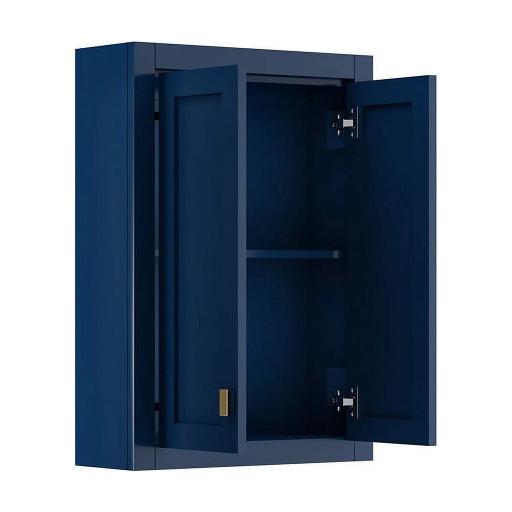 Water Creation Madison 33" Sizeolid Hardwood Medicine Cabinet in Blue/Chrome