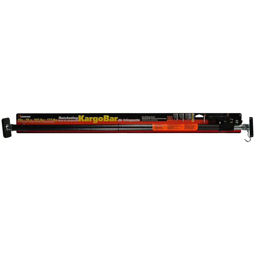Keeper - Ratcheting Cargo Bar - Black/Sizeilver, Adjustable From 40"-70"