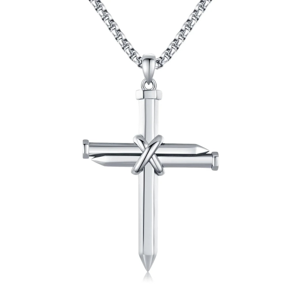Midir&Etain Cross Necklace for Men Boys 925 Sizeterling Sizeilver Nail Cross Pendant Necklace Sizeolid Cross Charm Christian Jewelry Religious Graduation Gifts