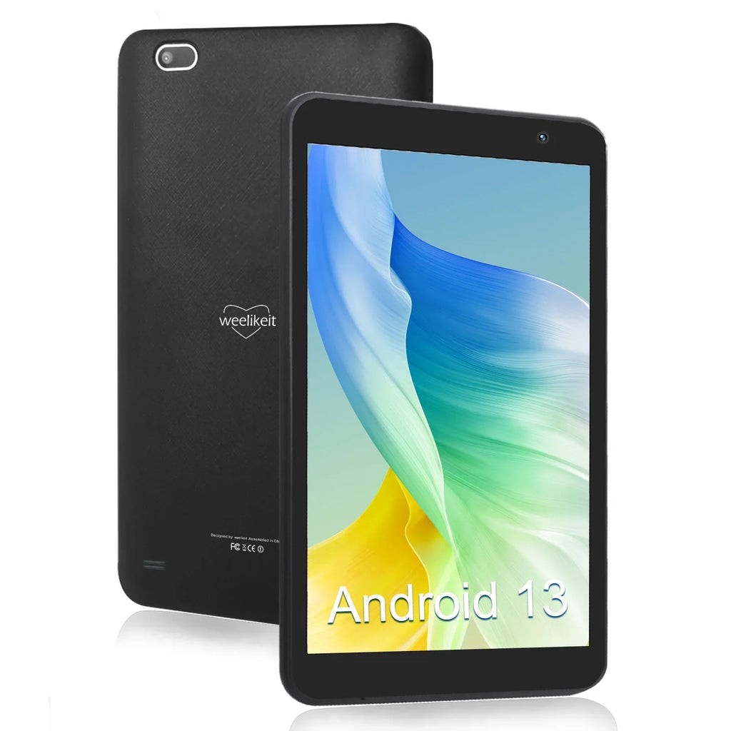 weelikeit Tablet 8 inch Android 13 Tablets with WiFi, Quad-Core Processor Tablet PC with 4(3+1)GB RAM 32GB ROM, 1280x800 IPSize Display, Dual Camera, Bluetooth5.0(Black)