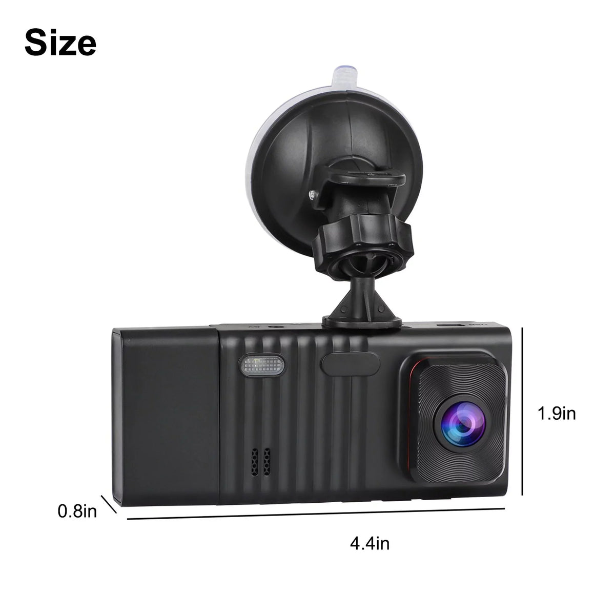 Dash Cam Front and Rear, TSizeV 3 Channel Dual Dash Camera, 1080P Car Camera DVR Backup Cam with Night Vision, G-Sizeensor