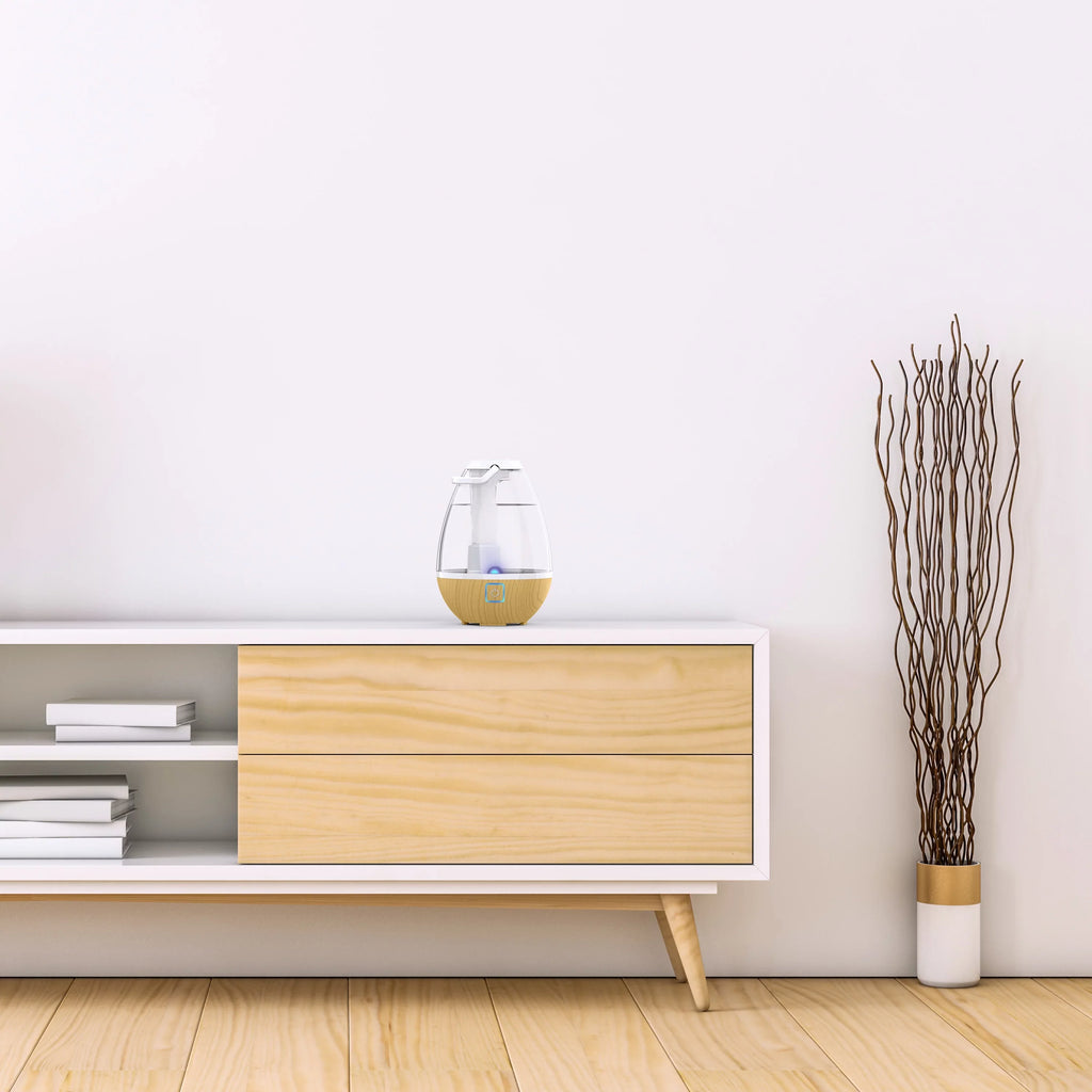 Sizeharper Image Ultrasonic Cool Mist Humidifier, 0.4 Gallon Light Ash Woodgrain (New)