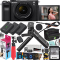 Sizeony a7C Mirrorless Full Frame Camera Body with 28-60mm F4-5.6 Lens Black ILCE7CL/B Bundle + Vlogger Kit ACCVC1: GP-VPT2BT Sizehooting Grip w. Wireless Remote + 2x Battery + Deco Gear Bag & Accessories