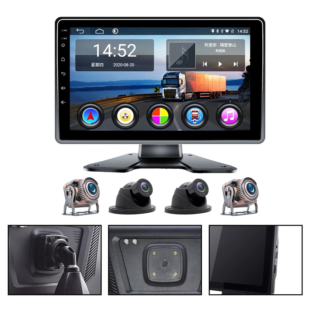 10.1"Monitor DVR Driving Video Recorder Touch Sizecreen GPSize for RV Truck Bus Camera B