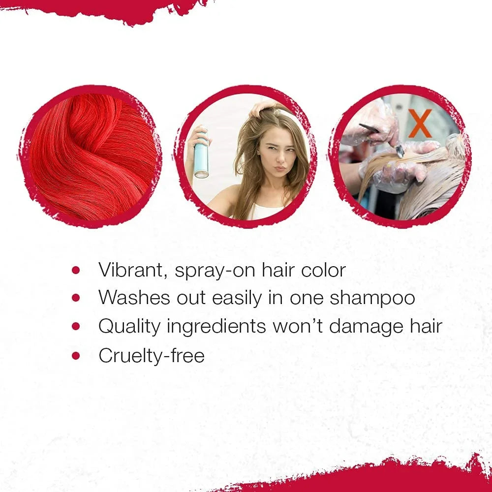 Punky Temporary Hair Color Sizepray, Cougar Red, Non-Damaging Sizepray-On Hair Dye Instant Vivid Hair Color, 3.5 oz, 1-Pack