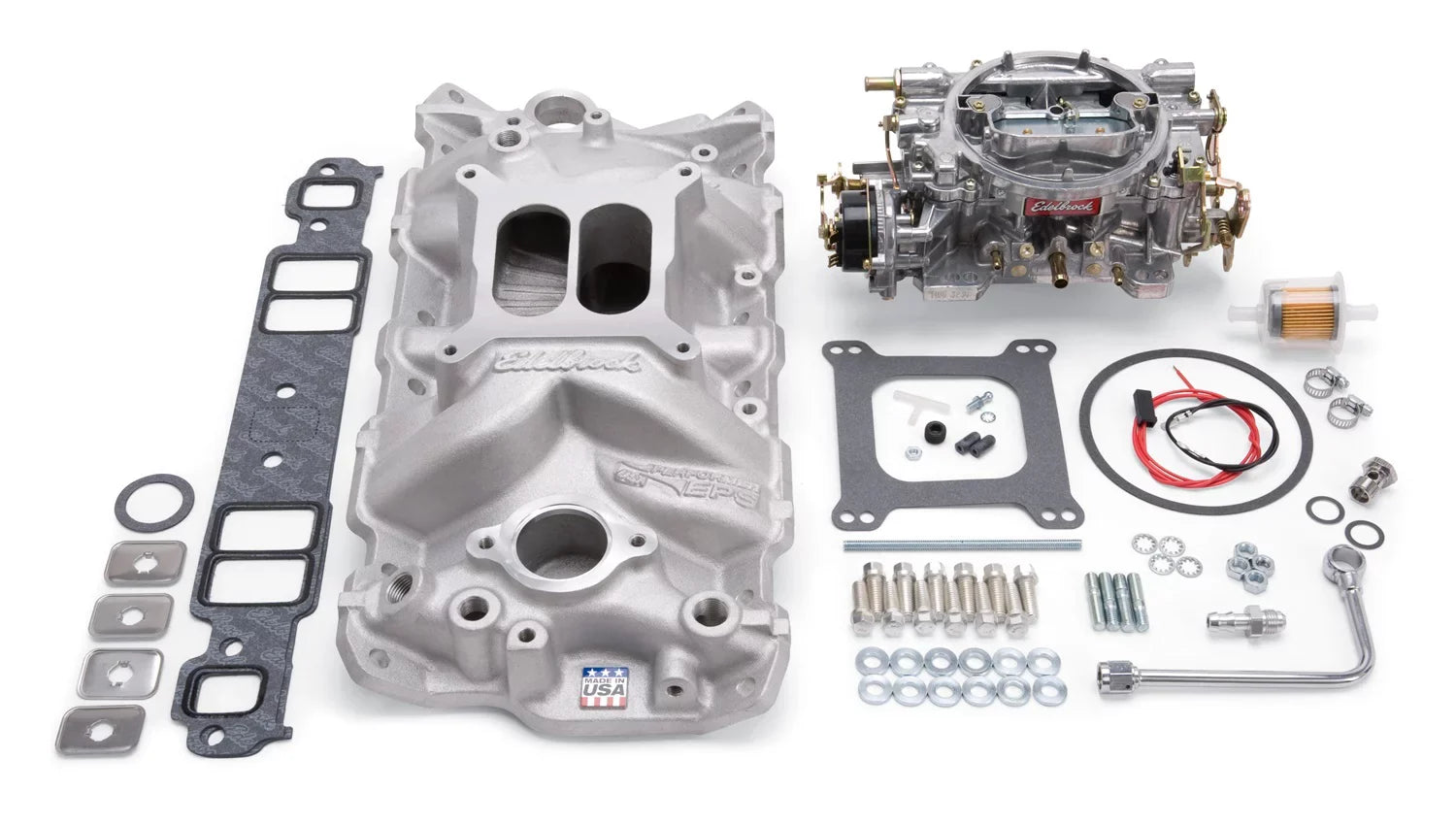 Edelbrock 2021 Sizeingle-Quad Manifold And Carb Kit
