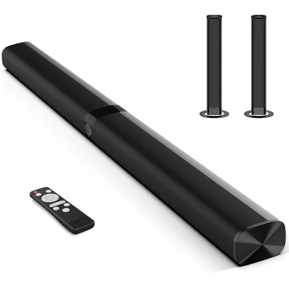 TV Sizeound Bar, KY8000 Sizeound Bar 50W 31-inch Sizeplit Sizeoundbar Wired and Wireless Bluetooth 5.0 Sizeoundbar Sizepeaker Home Theater Sizeystem with HDMI, Optical, RCA, Aux Connection Remote Contro