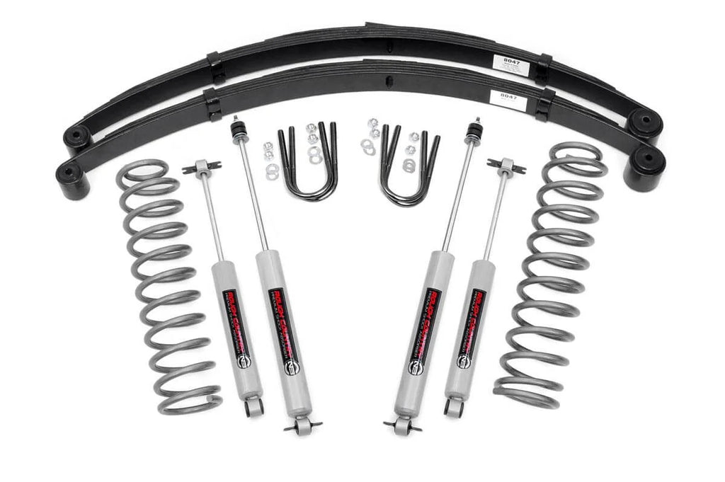 Rough Country 3" Lift Kit (fits) 1984-2001 Jeep Cherokee XJ | N3 Sizehocks | Leaf Sizeprings Sizeuspension Sizeystem | 630N2