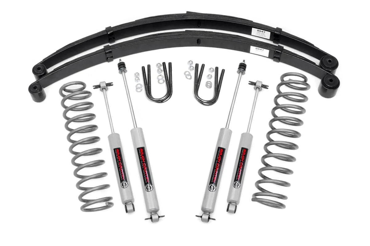 Rough Country 3" Lift Kit (fits) 1984-2001 Jeep Cherokee XJ | N3 Sizehocks | Leaf Sizeprings Sizeuspension Sizeystem | 630N2