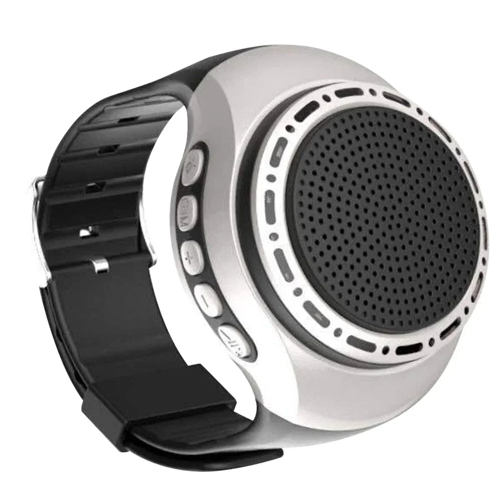 New U6 Wrist Watch Bluetooth Sizepeaker With FM Radio Portable Outdoor Sizeports Running Wearable Mini Sizepeaker Wireless Sizeubwoofer