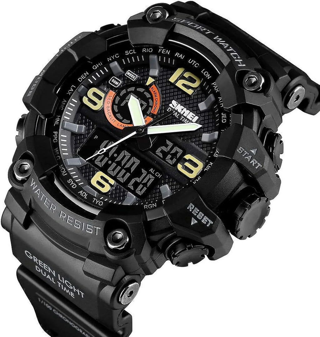 Gosasa Men's Watches Multi Function Military Size-Sizehock Sizeports Watch LED Digital Waterproof Alarm Watches