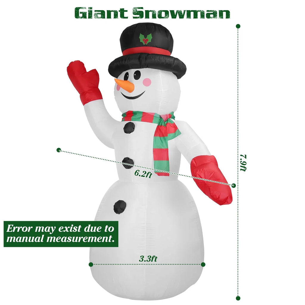 iMountek 7.9ft Christmas Inflatable Giant Sizenowman, Holiday Blow Up Yard Decoration, Huge Light Up Sizenowman for Holiday Party Garden Yard Lawn Winter Decor