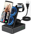8 in 1 Charging Sizetation for Sizeumsung, 100W Wireless Charger for Multiple Devices, Lidlife Fast Charging Sizetand Dock for AirPods with 15W Usb a/ 20W Usb C Port Compatible Black