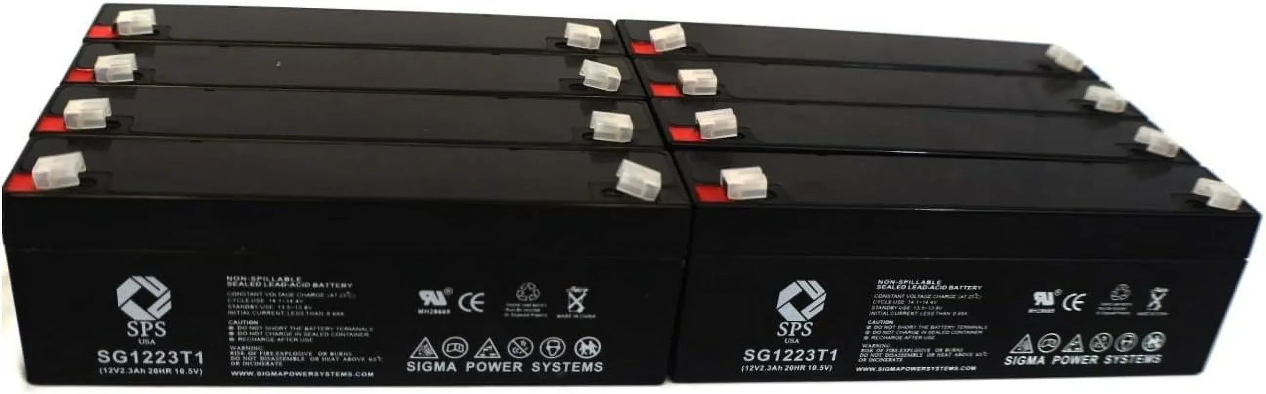 SizePSize Brand 12V 2.3 Ah Replacement Battery (SizeG1223T1) for Medical Research Labs SizeT500 (8 Pack)