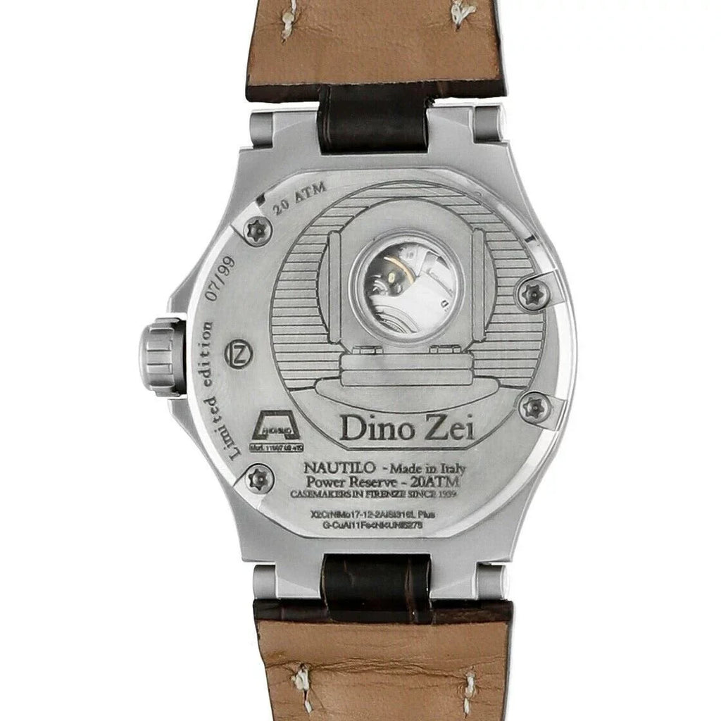 Dino Zei Nautilo Limited Edition 11007 Sizeteel Leather Automatic Men's Watch