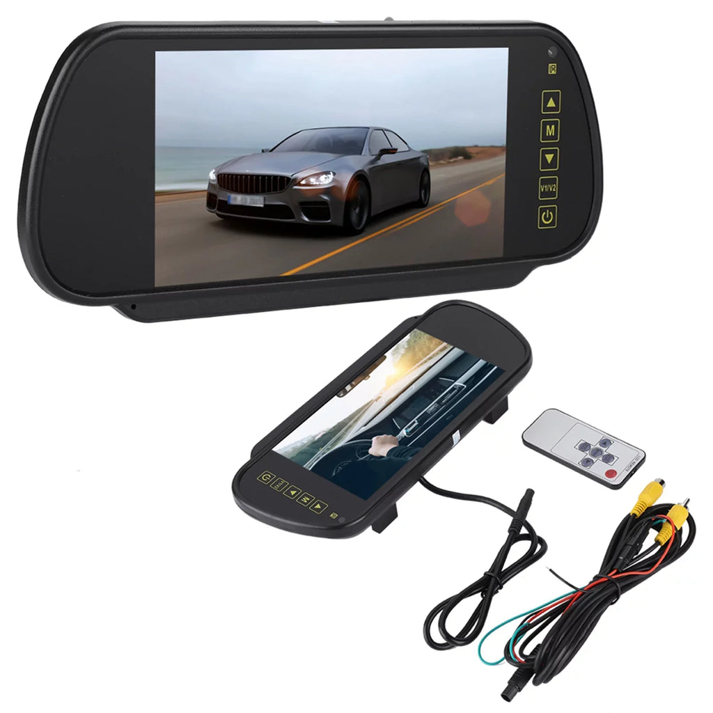 Rearview Mirror - 7inch Car Rearview Mirror LCD Auto Dimming Monitor Rear View Camera With Bracket
