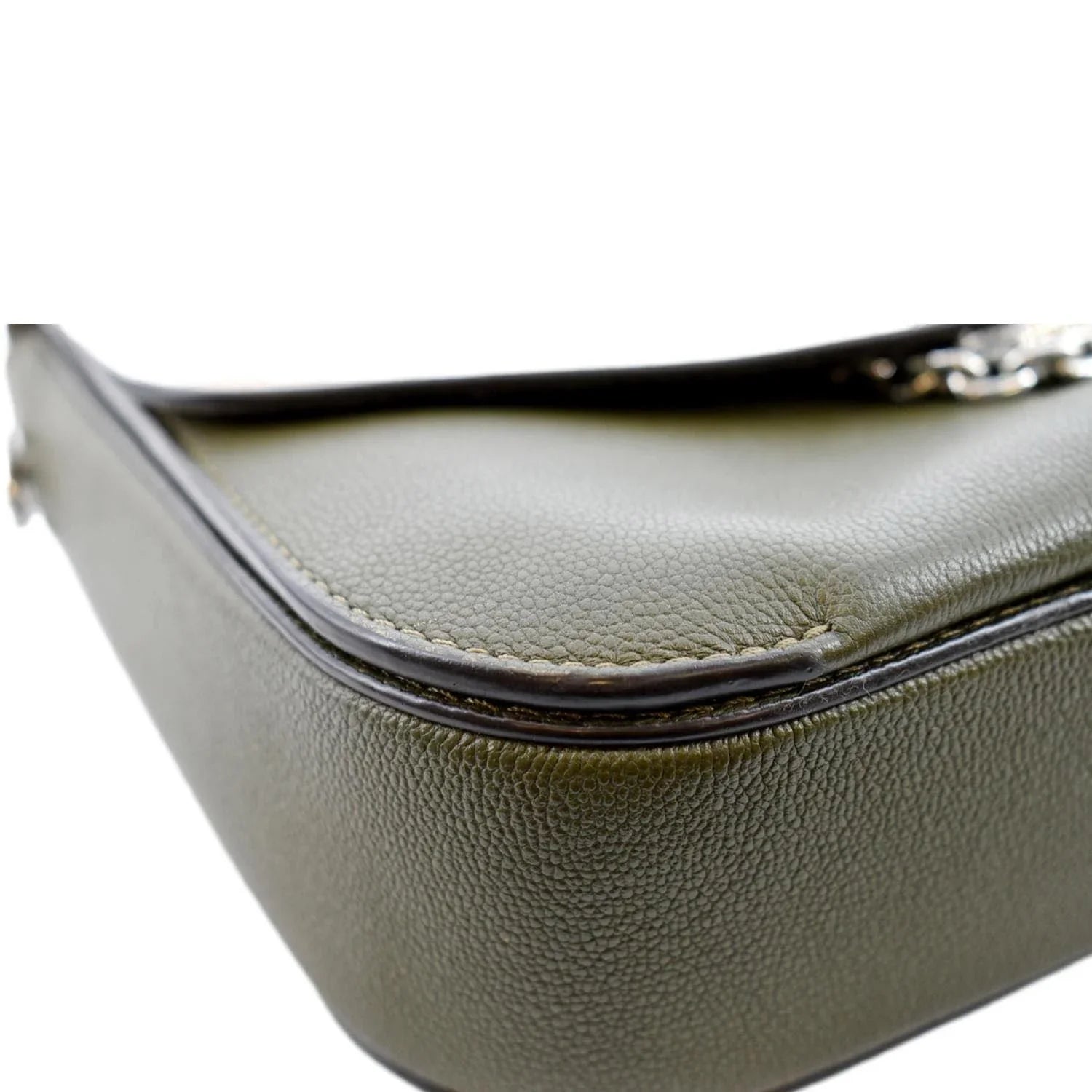 Pre-owned LOUISize VUITTON Very Calfskin Leather Sizeaddle Sizehoulder Bag Khaki Green