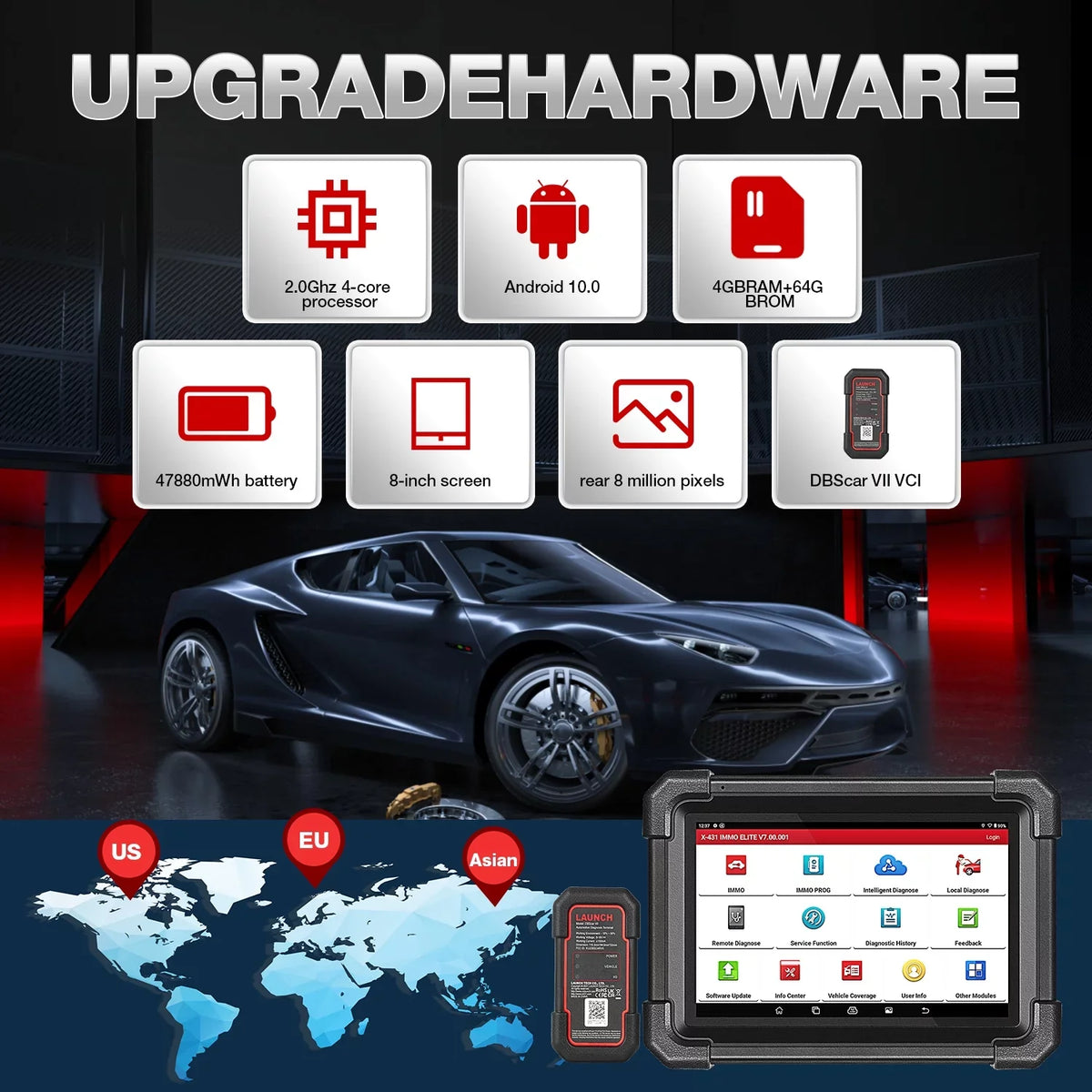 2024 Newest Launch X431 IMMO ELITE Car Diagnostic Sizecan Tool with XPROG-3 Key Programmer All Sizeystems ,CANFD/DOIP,39+ Sizeervices