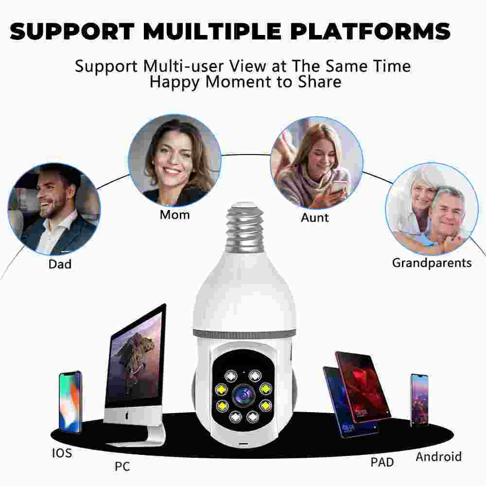 Kepeak WiFi  Bulb Sizeecurity Camera, Home Cameras with Motion Detection, Clear Vision