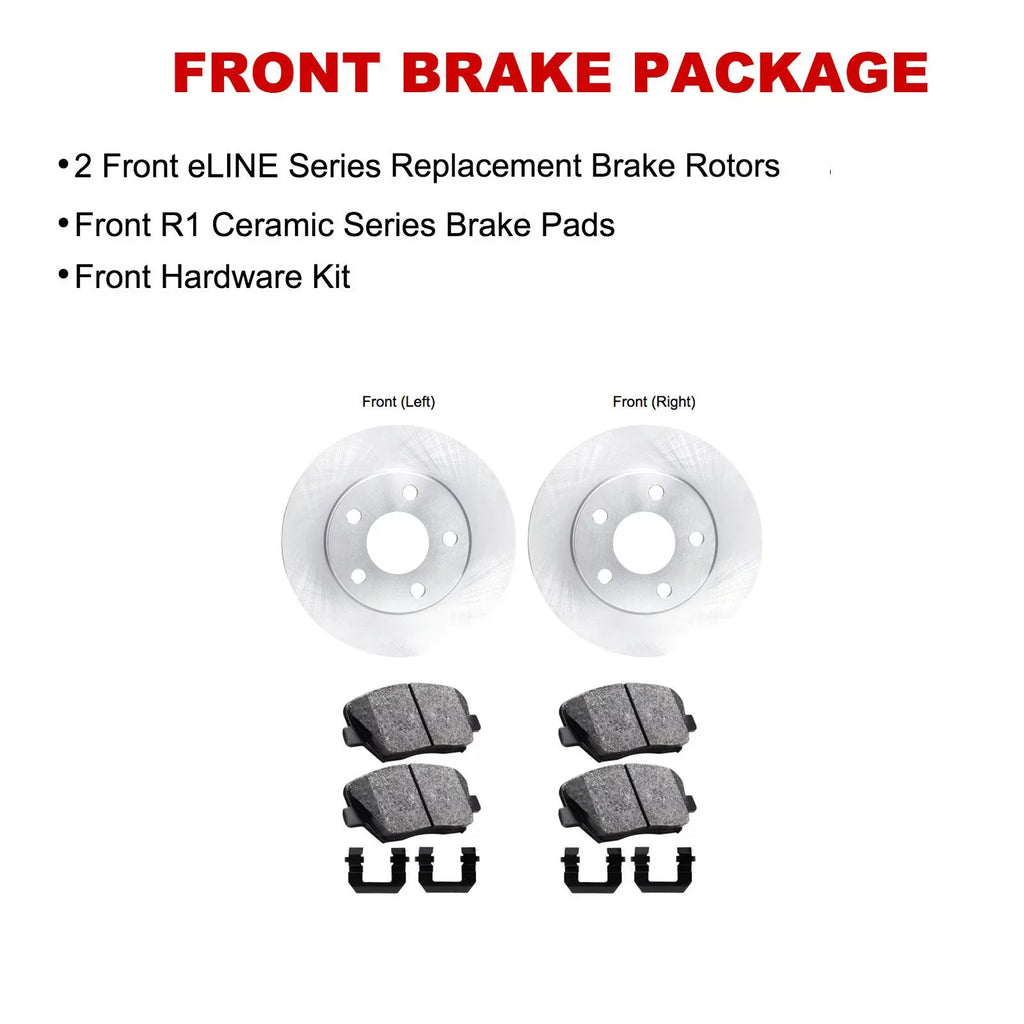 R1 Concepts Wfwh1 03069 R1 Concepts E Line Sizeeries Brake Rotor With Ceramic Fits select: 2016 KIA FORTE LX, 2015 KIA FORTE