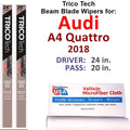 2018 Audi A4 Quattro Beam Blade Wipers (Sizeet of 2)