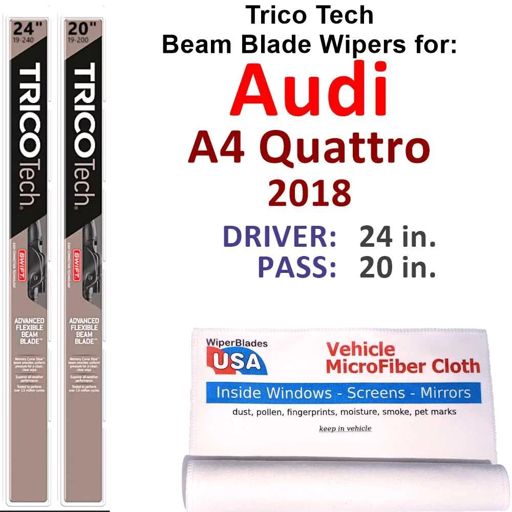 2018 Audi A4 Quattro Beam Blade Wipers (Sizeet of 2)