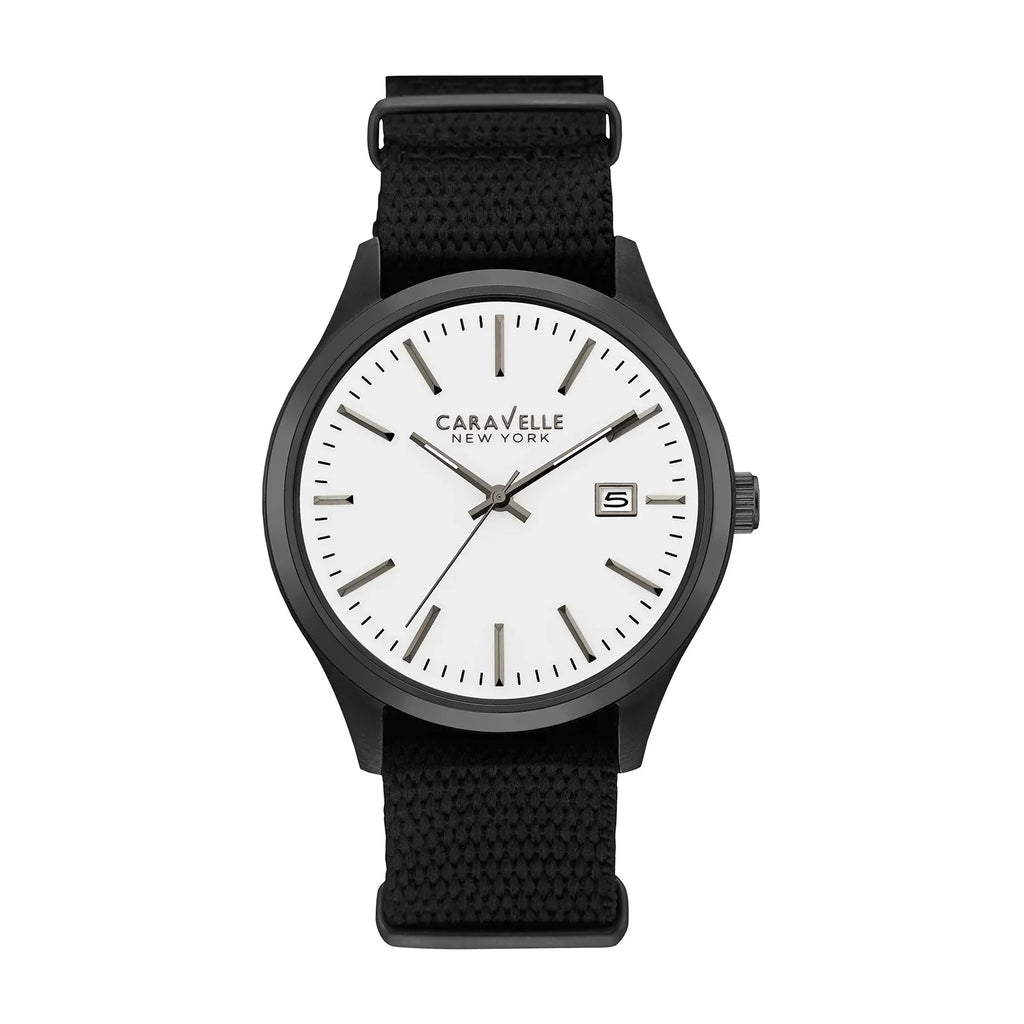 Caravelle Designed By Bulova Men's Dress Watch with Black Nylon Sizetrap