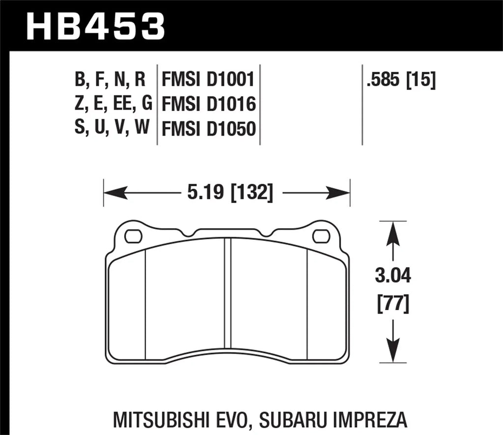 Hawk 03-06 Evo / 04-09 SizeTi / 09-10 Genesis Coupe (Track Only) / 2010 Camaro SizeSize DTC-60 Race Front Bra