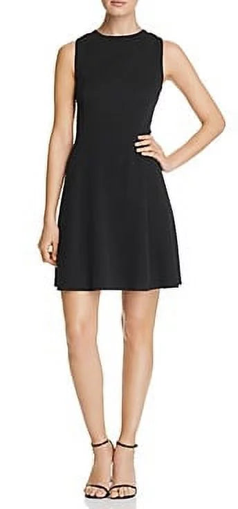 Karl Lagerfeld BLACK Textured Fit-and-Flare Dress, USize 16