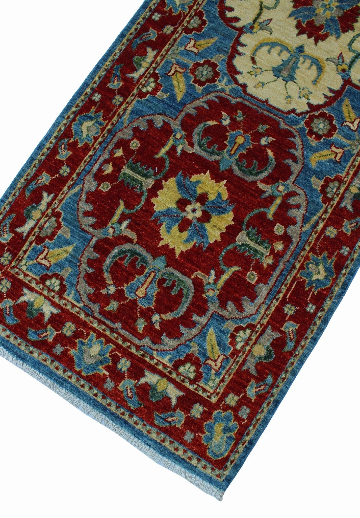 Aria Melba Lt. Blue/Red Runner, 2'10" x 9'10"