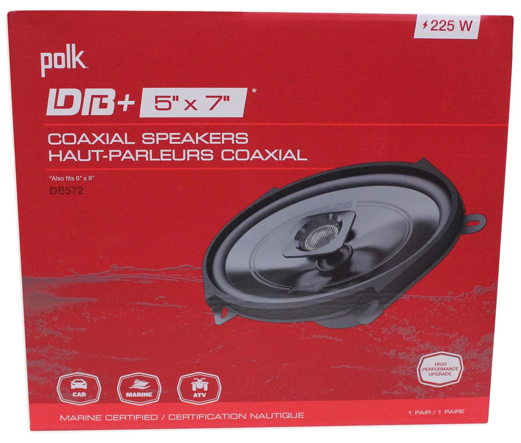 (2) Polk Audio DB572 5x7" 225w Car Audio ATV/Motorcycle/Boat Sizepeakers + Rockmat