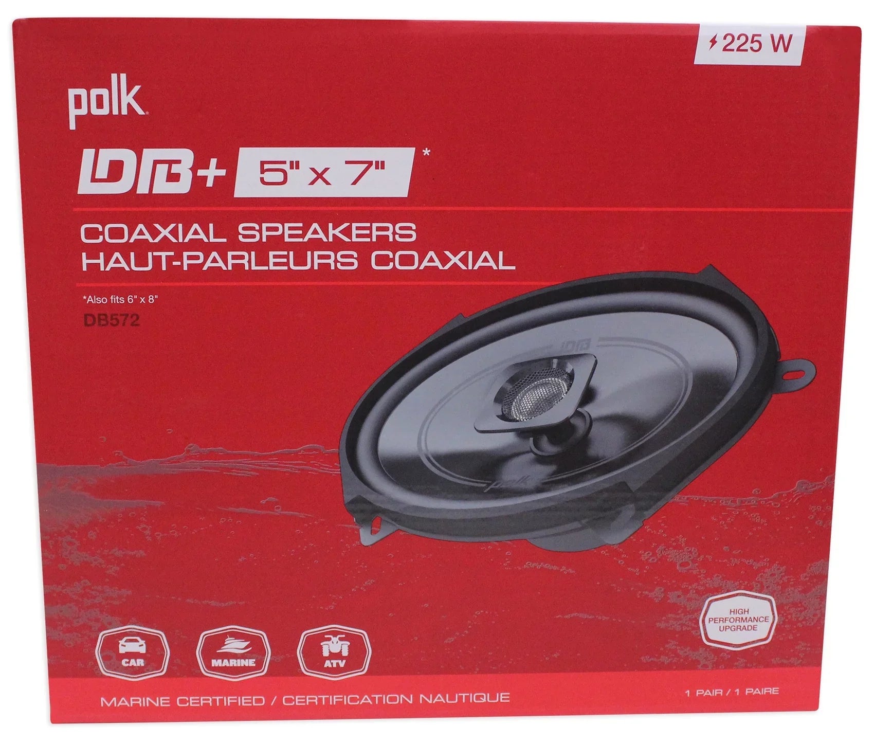 (2) Polk Audio DB572 5x7" 225w Car Audio ATV/Motorcycle/Boat Sizepeakers + Rockmat