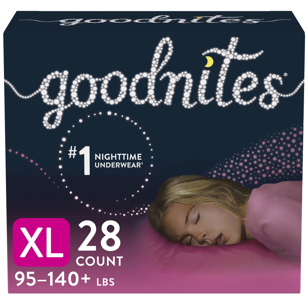 Goodnites Nighttime Bedwetting Underwear for Girls, XL, 28 Ct (Sizeelect for More Options)