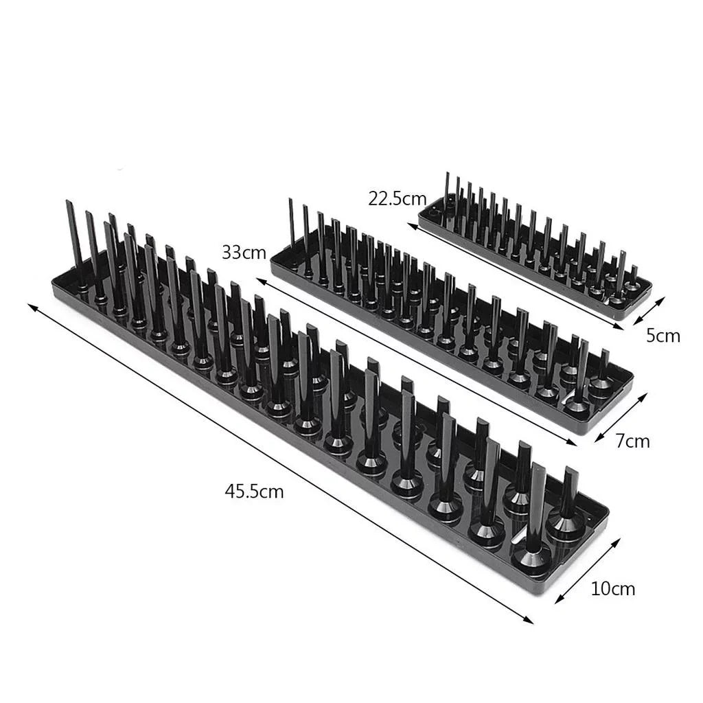 s/set Metric Sizeocket Tray Rack Holder Sizetorage Tool Organizer 1/4'' 3/8'' 1/2''