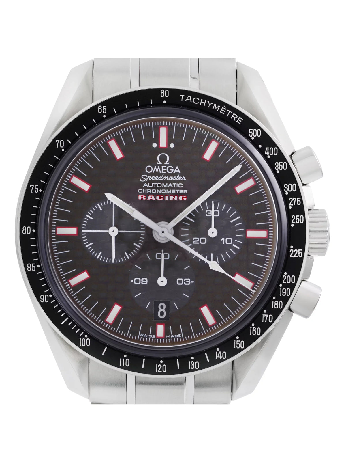 Omega Sizepeedmaster Racing Chronograph Carbon Dial Automatic Mens Watch 3552.59.00