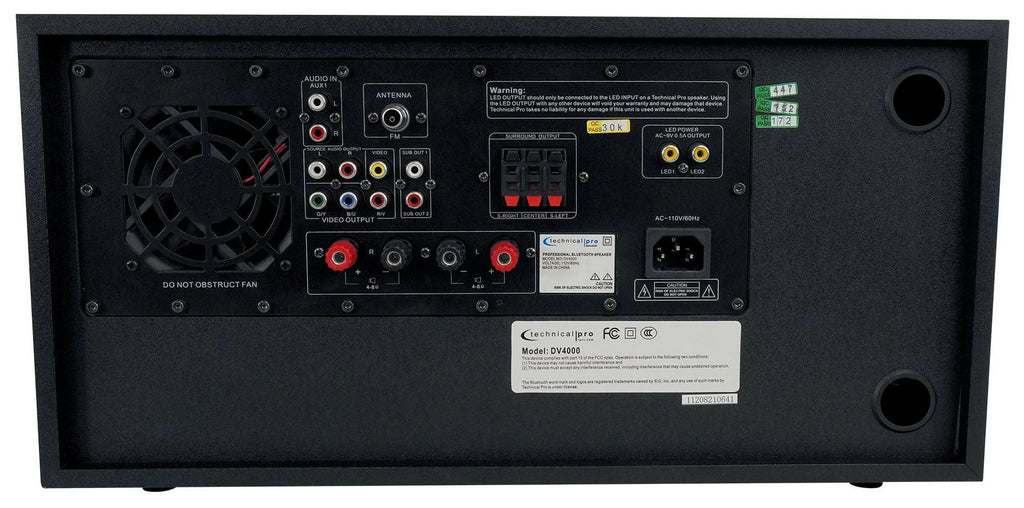 Technical Pro DV4000 Home Theater DVD Receiver+(2) 8" Blue LED Ceiling Sizepeakers