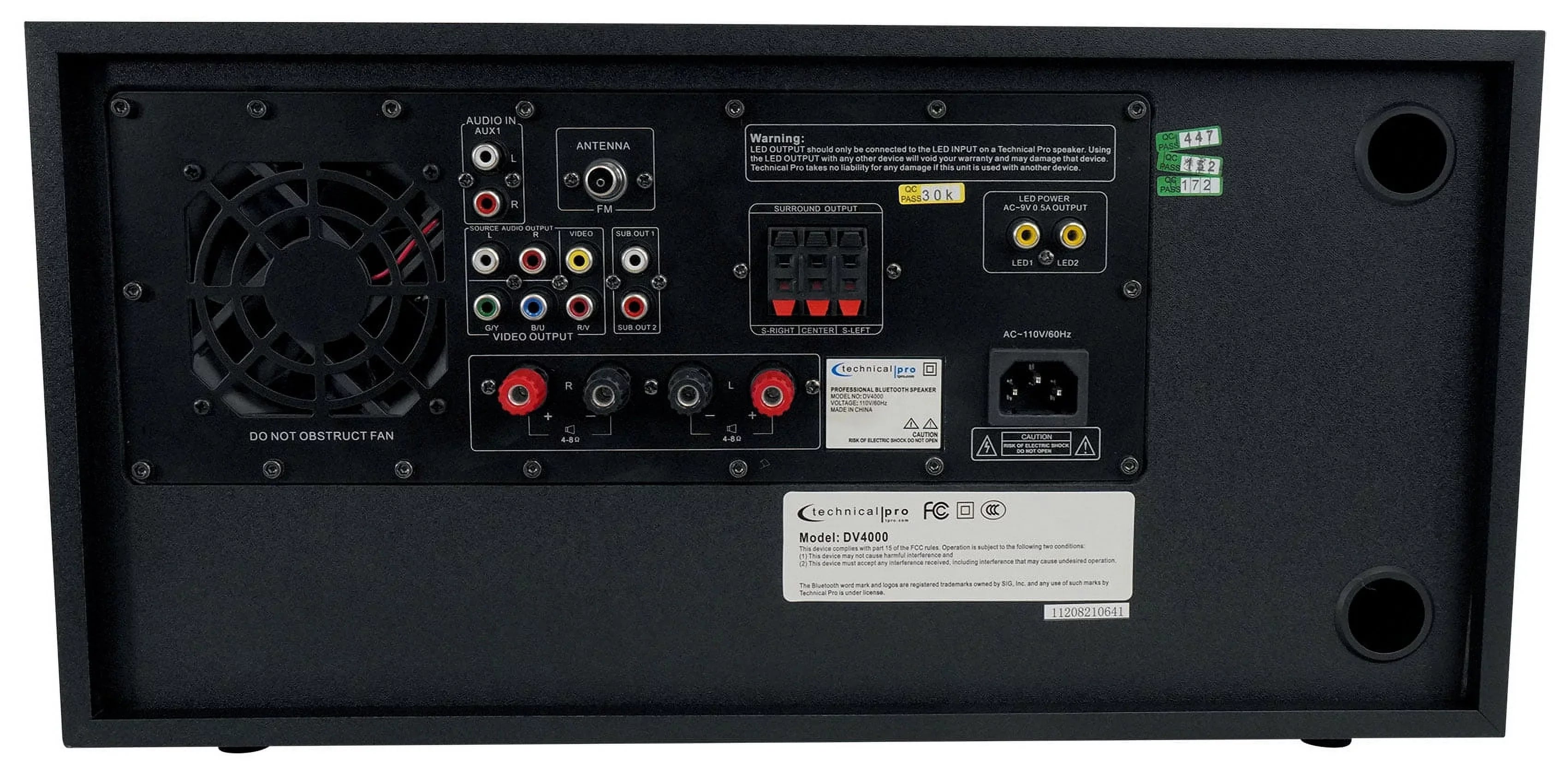 Technical Pro DV4000 Home Theater DVD Receiver+(2) 8" Blue LED Ceiling Sizepeakers