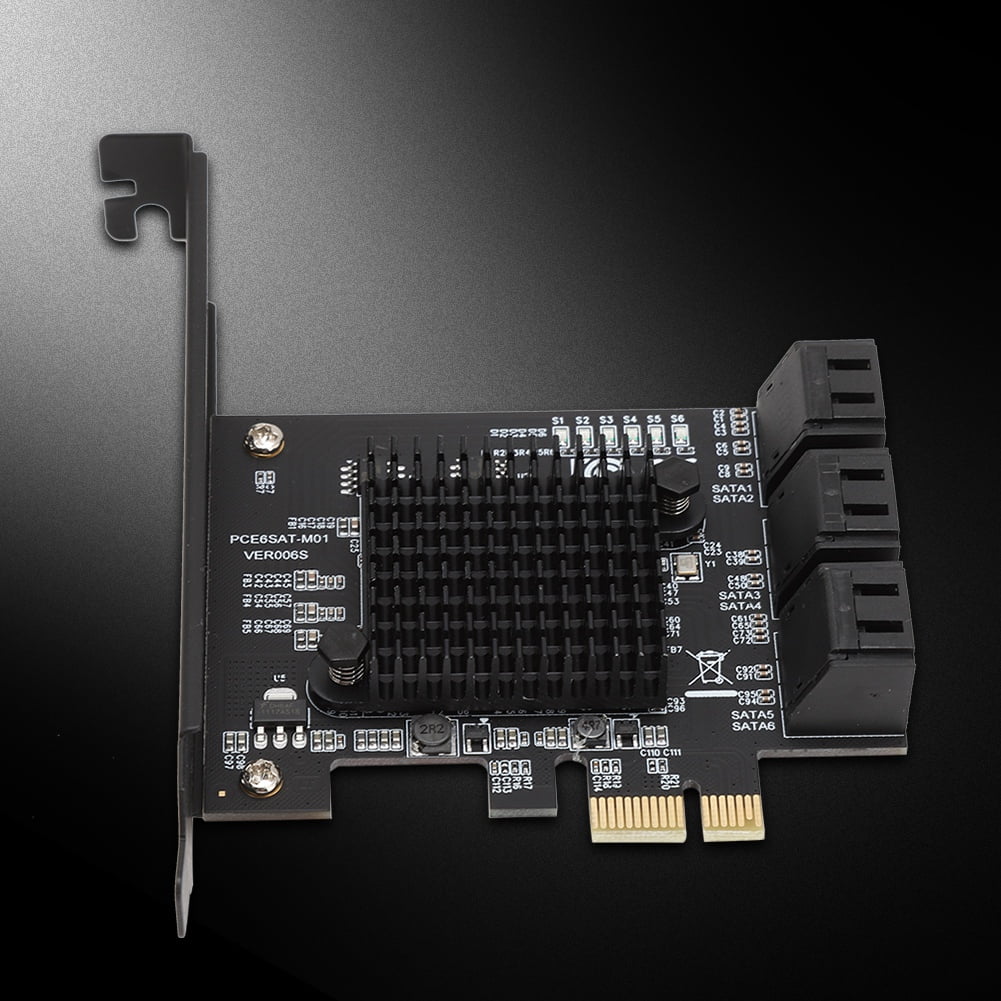 Jadeshay Card USizeB, 6-Port SizeATA 3.0 PCI Expansion Card Riser Card Compatible,3G 1.5G HDD