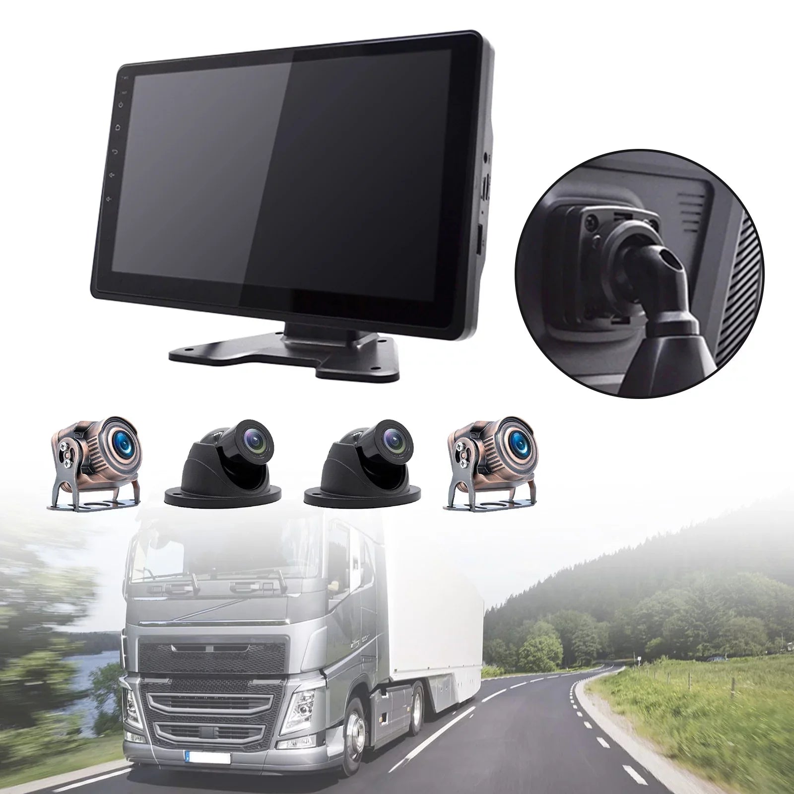 10.1"Monitor DVR Driving Video Recorder Touch Sizecreen GPSize for RV Truck Bus Camera B