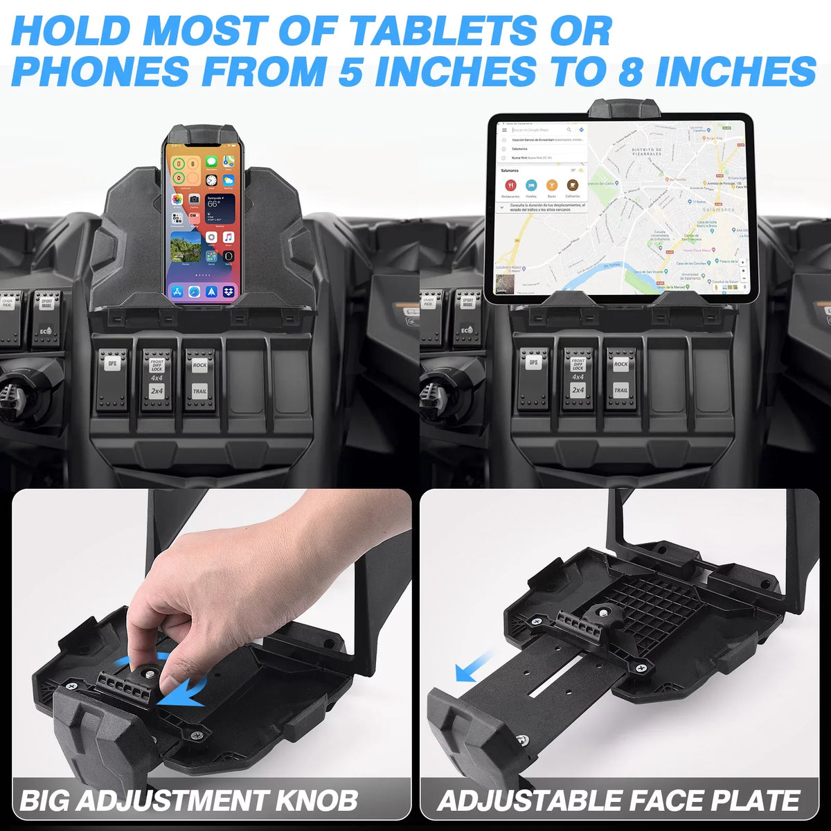 MICTUNING X3 Electronic Device Tablet Holder, Phone Ipad GPSize Holder Sizetorage Box Organizer Tray