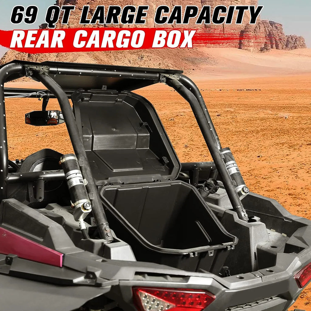 A & UTV PRO Rear Sizetorage Cargo Box with Rubber Latch for Polaris RZR