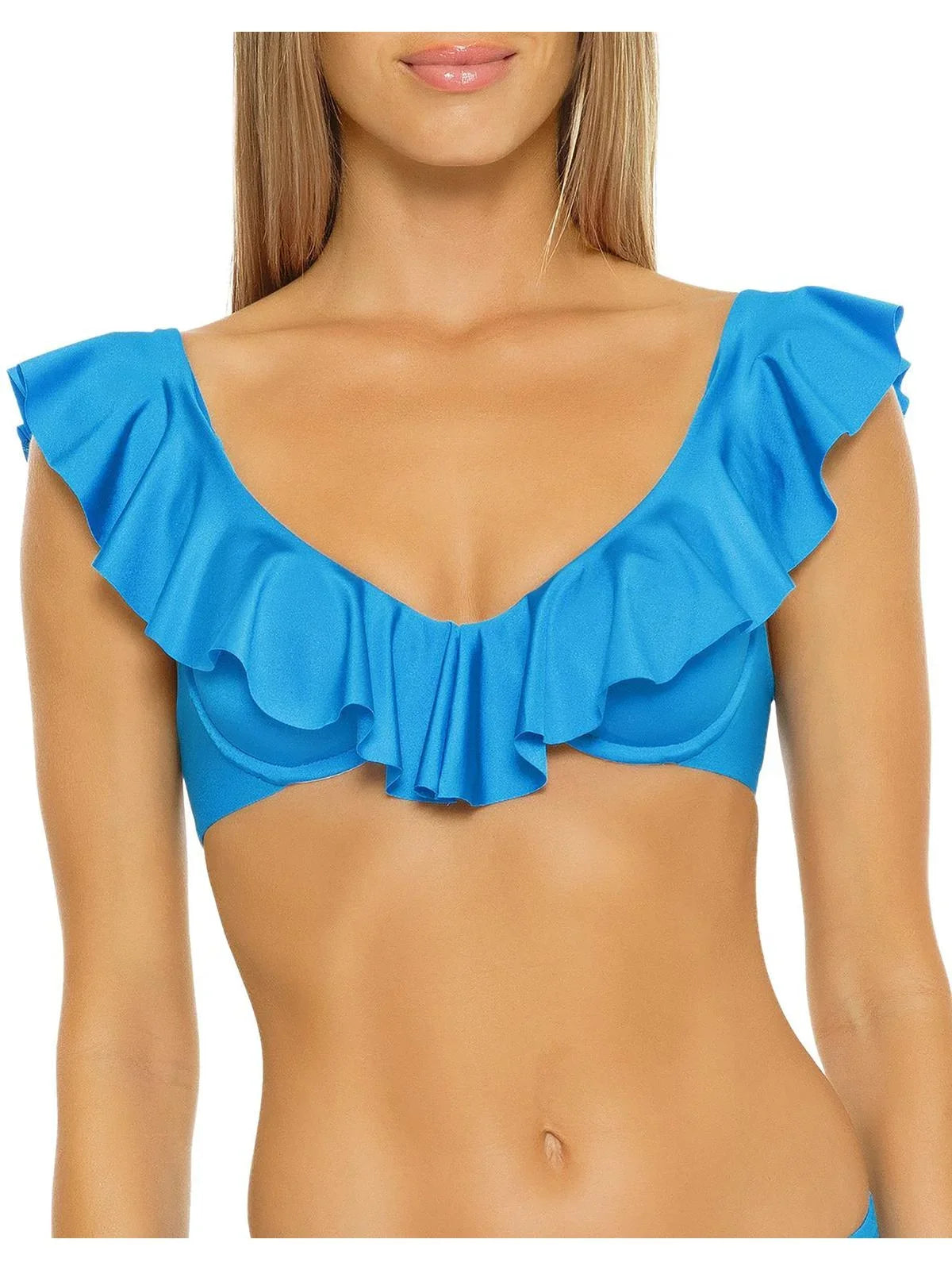 Trina Turk Womens Monaco Ruffled Underwire Bikini Sizewim Top