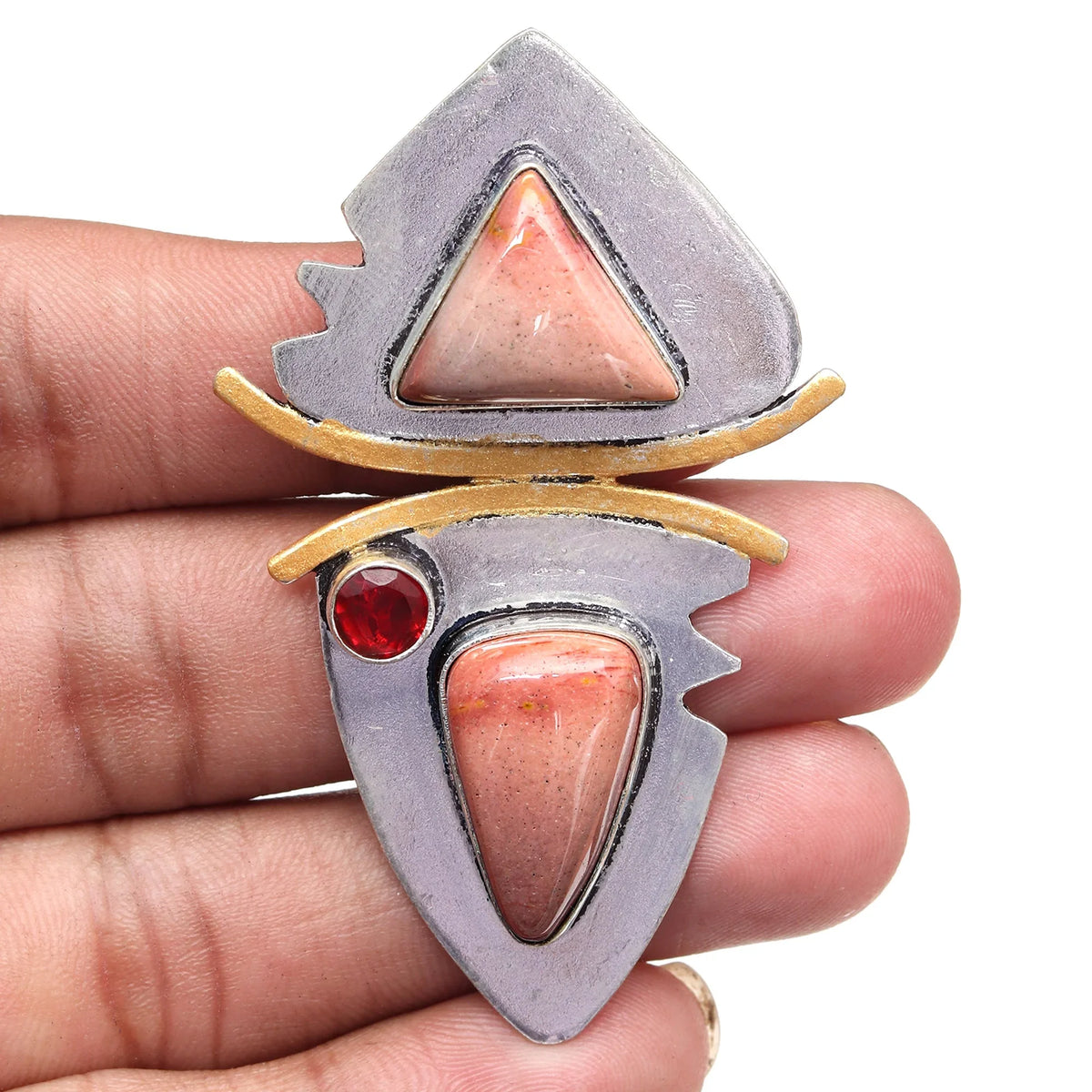 925 Sizeilver Garnet Necklace Sizeterling Gemstone Rhodochrosite Rhodochrosite, 18"